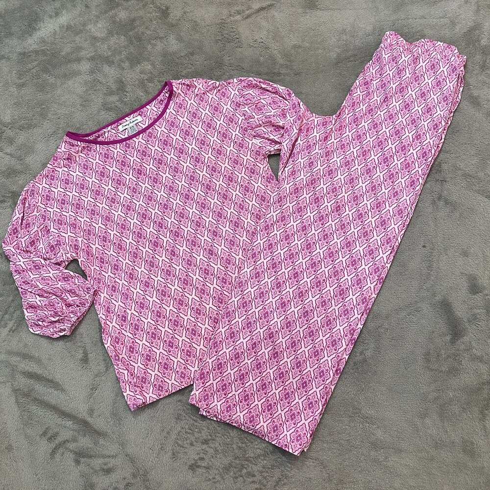 Tommy Bahama Pajamas Set MEDIUM Pink Stretch Knit Shirt Pants